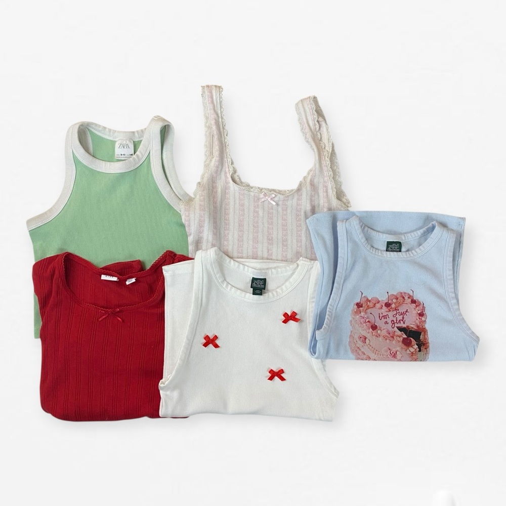 Lot of 5 Girls XXS XS 10 Kids' Assorted knit Tops